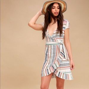 Free People Wrap It Up Stripe Wrap Dress